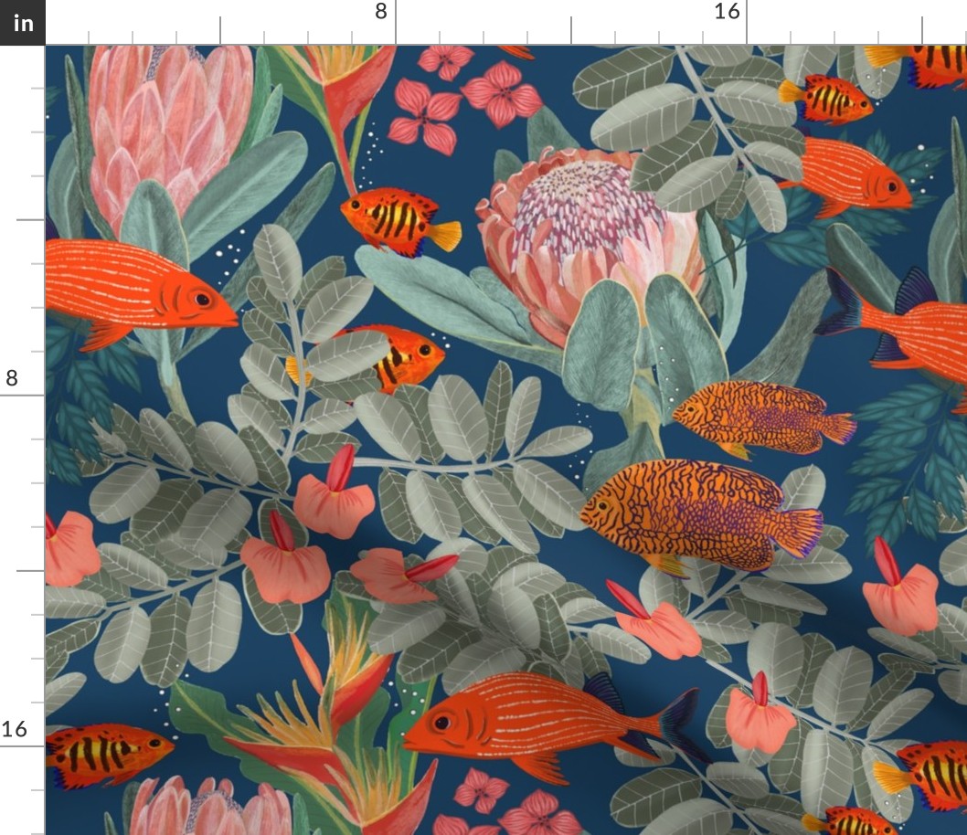 Tropical fish and native florals 