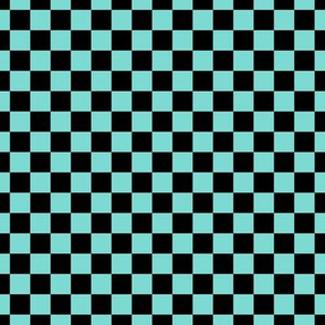 Checker Pattern - Light Teal and Black