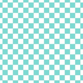 Checker Pattern - Light Teal and White