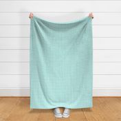 Gingham Pattern - Light Teal and White