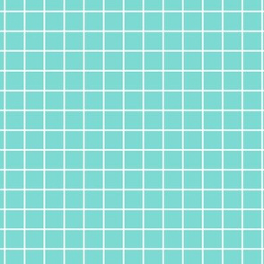 Grid Pattern - Light Teal and White