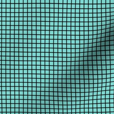 Small Grid Pattern - Light Teal and Black