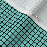 Small Grid Pattern - Light Teal and Black