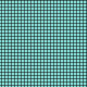 Small Grid Pattern - Light Teal and Black