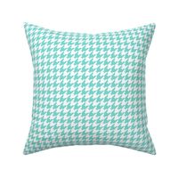 Houndstooth Pattern - Light Teal and White