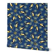 vaccination starburst - navy blue and gold