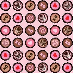 valentine chocolates on pink