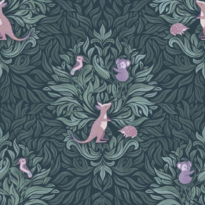 Koala Gumtree Damask Dark Medium