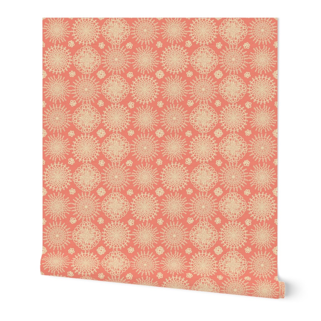 Not-your-granny’s Doilies -Coral