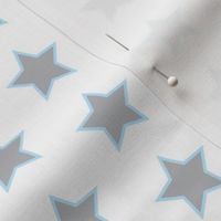 Stars - Gray with Light Blue Edge