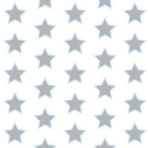 Stars - Gray with Light Blue Edge
