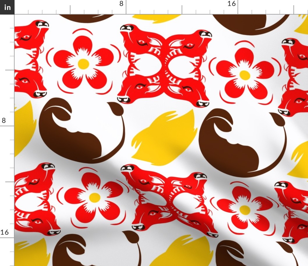 The year of the ox seamless pattern