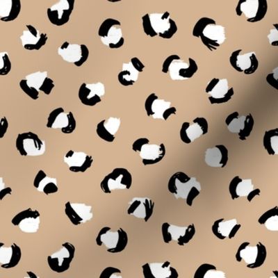 Trendy panther print animals fur modern Scandinavian style raw brush abstract color mix boys black and white neutral pastel sand beige