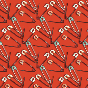 Ally Unity Safety Pins Fabric Printed by Spoonflower BTY 