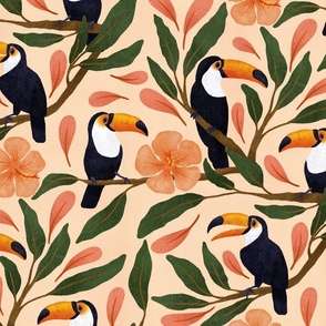 Toucans in the Hibiscus