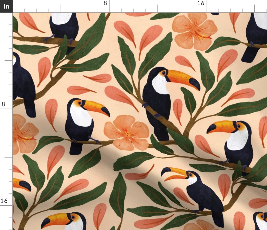 Toucans in the Hibiscus