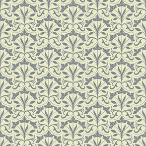 Abstract floral, yellow and gray (small)