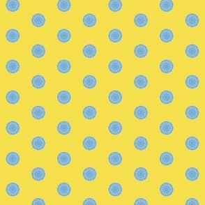 Blue Squiggle Spots on Illuminating Yellow