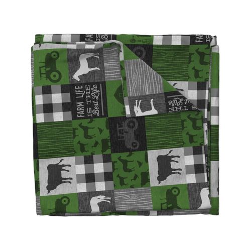 Farm Life Quilt - Green - Rotated