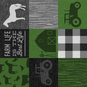 Farm Life Quilt - Green - Rotated