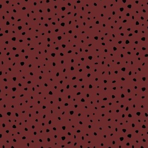 Little spots and speckles panther animal skin abstract minimal dots in maroon red wine black SMALL