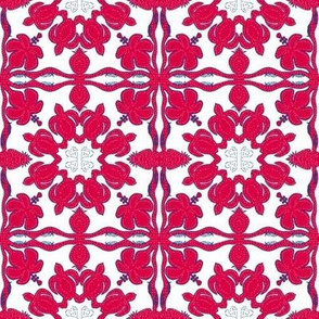 Hawaiian quilt red white blue