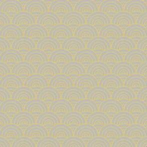 fish scales citron on grey