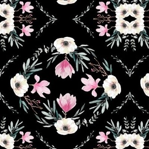 Black Magnolias Tiles