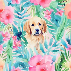 Test print - needs adjusting  Paw-sitively Tropical on Pink Wallpaper – New for 2023