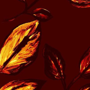 Mysterious leaves on a maroon 2 