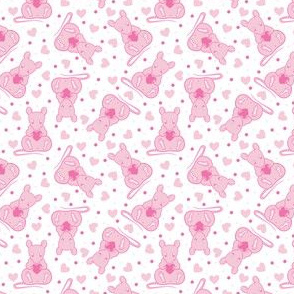 Pink cute rats & hearts -small
