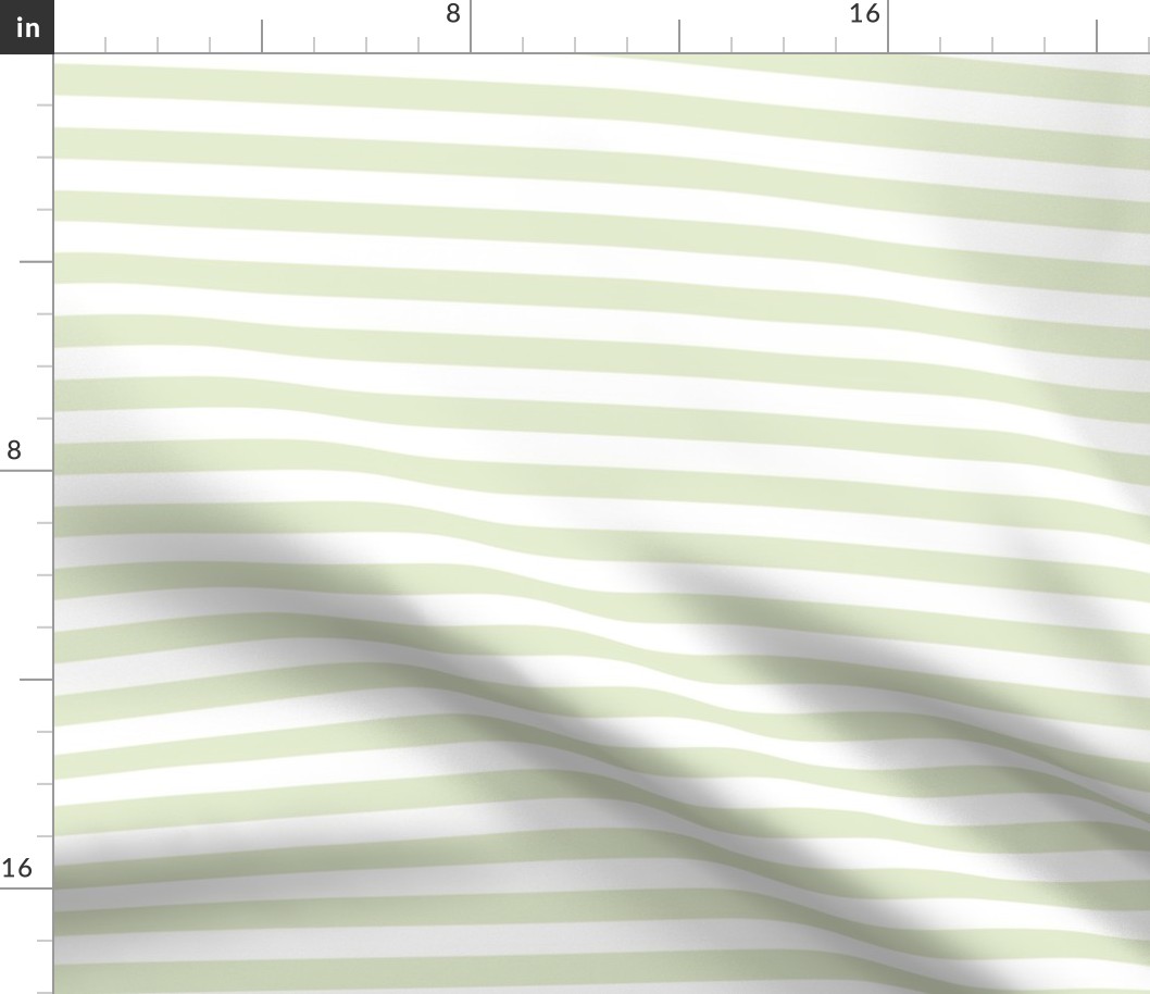 Lime Zest Awning Stripe Pattern Horizontal in White