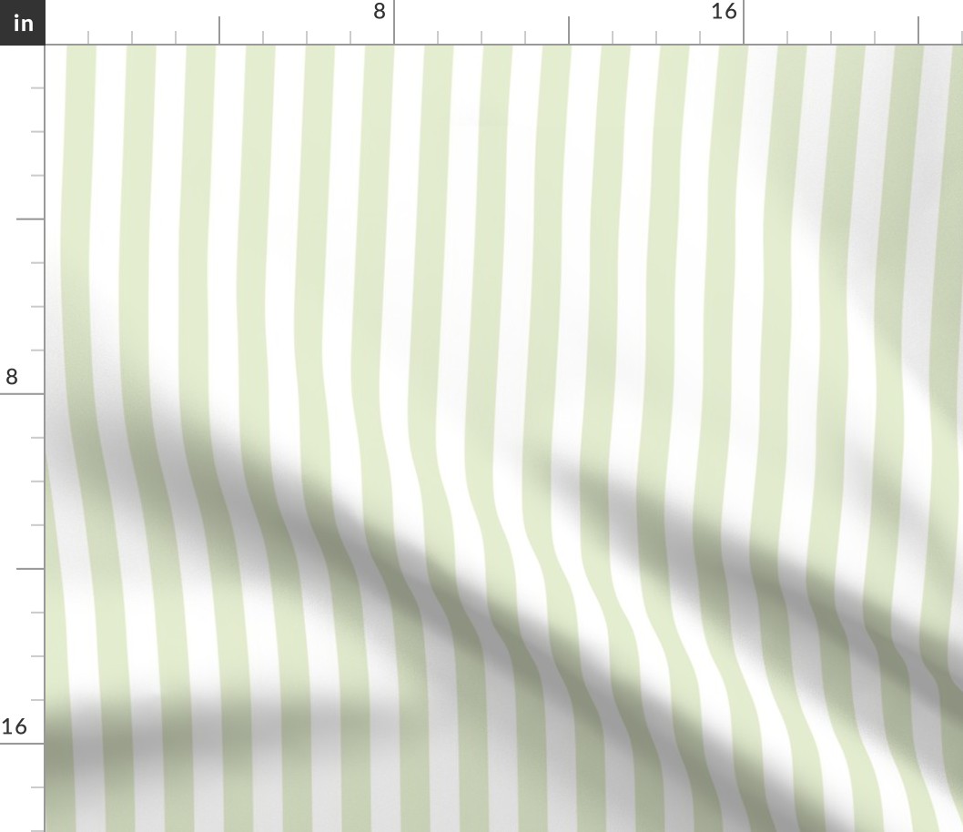 Lime Zest Awning Stripe Pattern Vertical in White