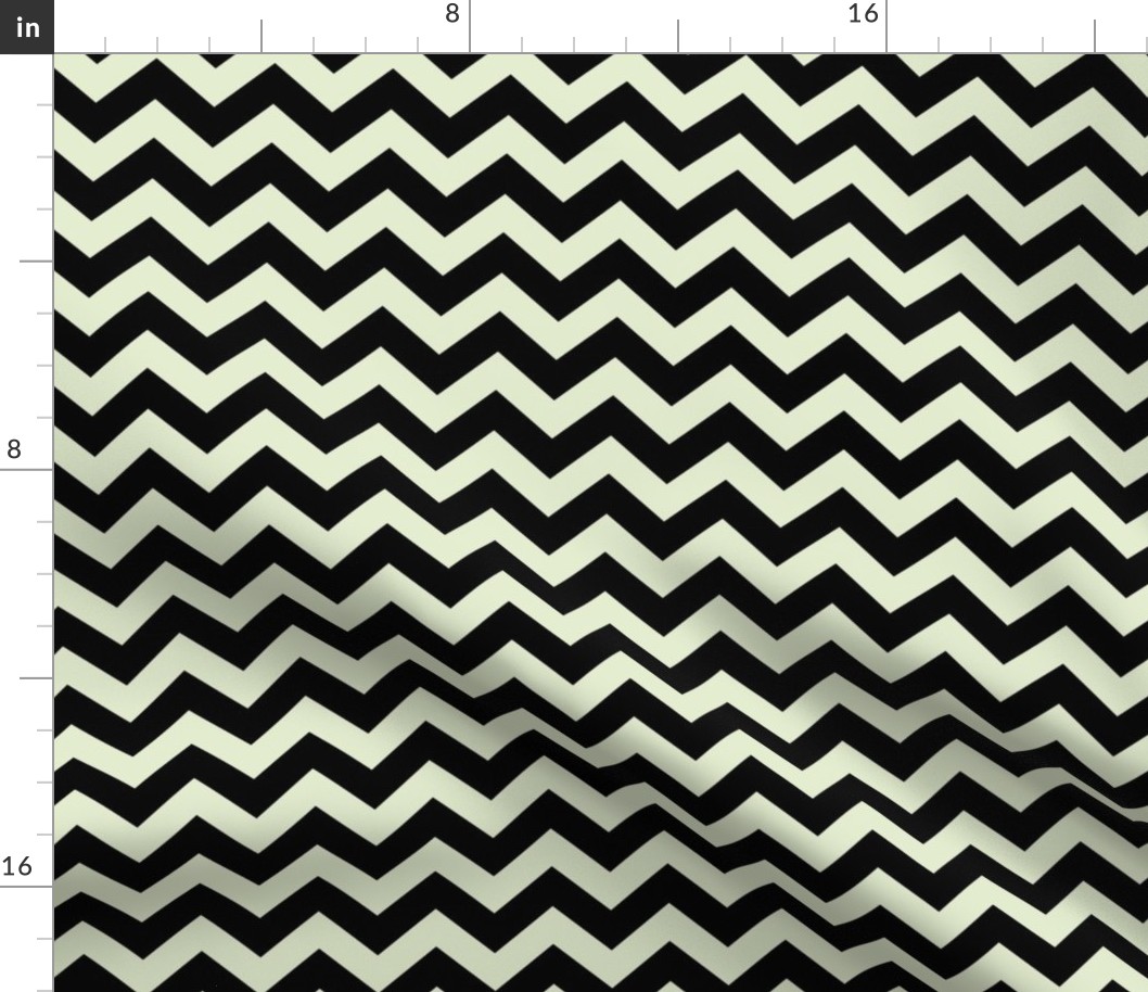 Chevron Pattern - Lime Zest and Black