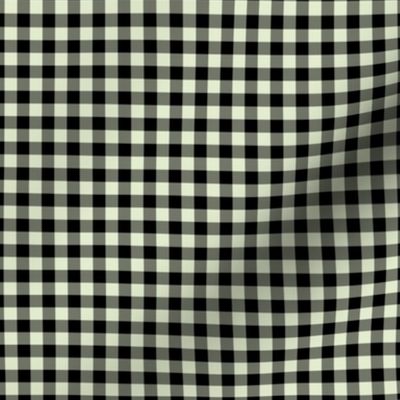 Small Gingham Pattern - Lime Zest and Black