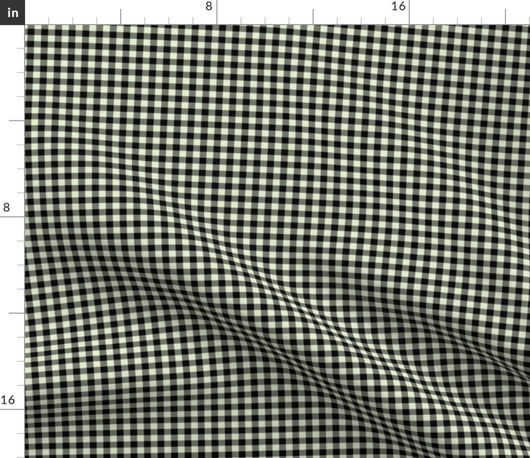 Small Gingham Pattern - Lime Zest and Black