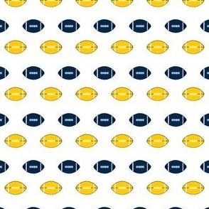 SMALL michigan footballs - maize and navy football fabric, college football fabric