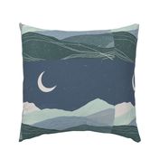 18x18 pillow panel  or baby lovey spruce slate stone denim milky green indigo