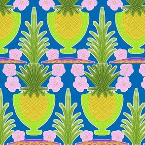 Pineapple Goblets on Ocean Blue