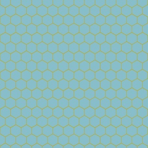 Bee Hives - Narrow - Gold/Aqua Blue 