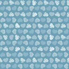 Blue Hearts Pattern 6 Inch Repeat