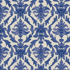 Damask - Subtle Blue