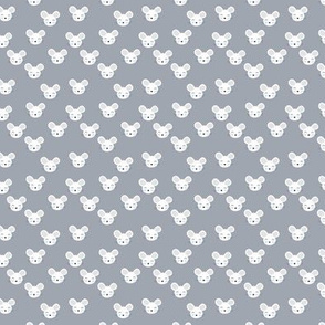 Kawaii mice little adorable mouse design for kids animals neutral nursery cool gray blue tiny
