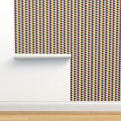 woven ribbon houndstooth checks grey pink yellow blue twill texture