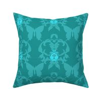 Damask in Cyans, Verdigris & Teal