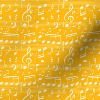 Smaller Scale Music Notes Yellow Gold