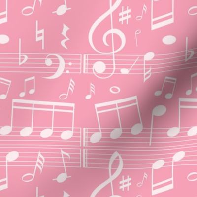 Bigger Scale Music Notes in Pink