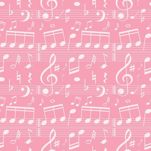 Bigger Scale Music Notes in Pink