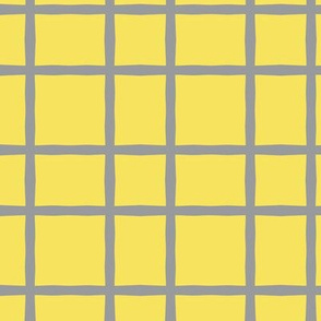 Grey and yellow abstract geometric plaid