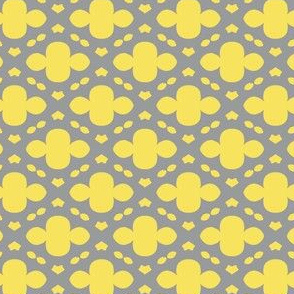 Grey and yellow abstract geometric ornaments